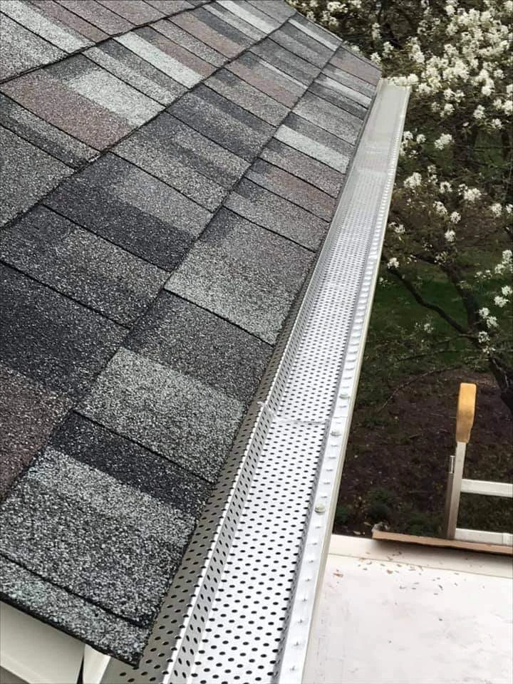 Leaf Guards on newly installed gutters By Gean Roofing